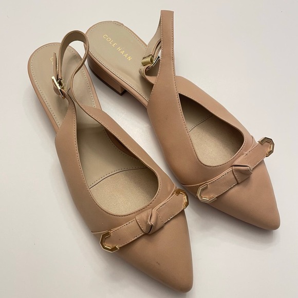 Cole Haan Tan Slingback Heels - Picture 2 of 12